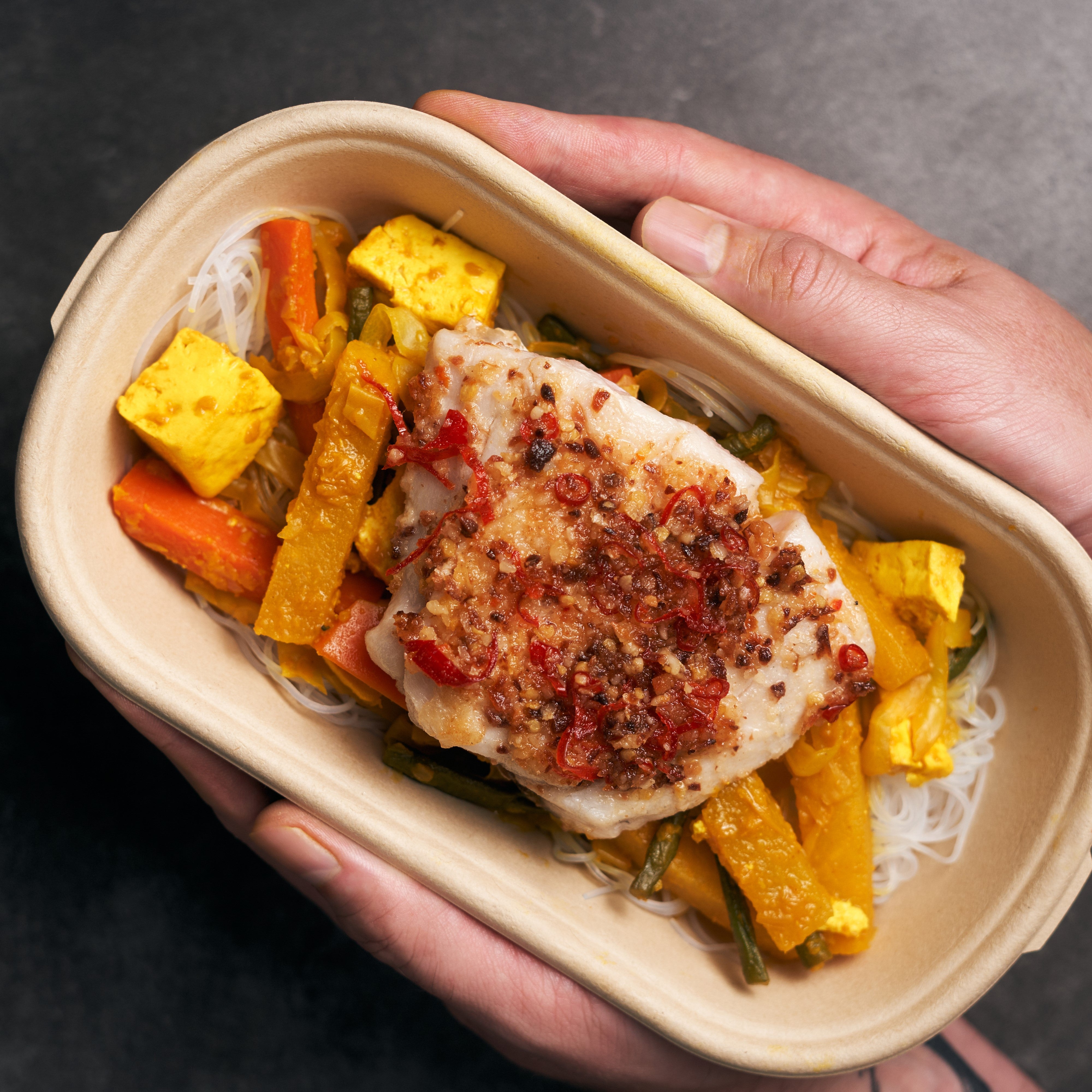 Low Fat Chili Baked Mahi Mahi with Sayur Lodeh Nutrition Kitchen SG