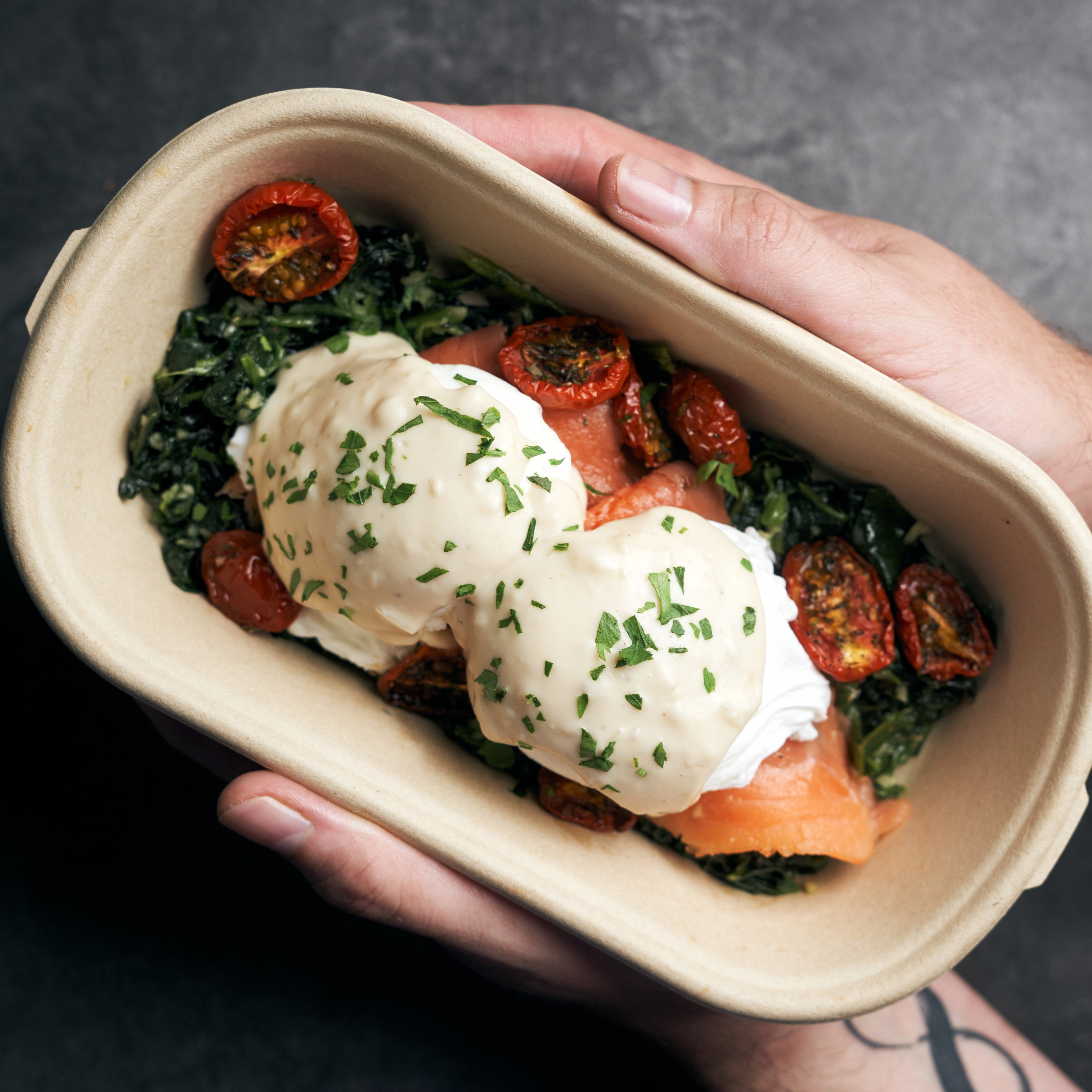 Poached Eggs Florentine with Sautéed Spinach, Smoked Salmon & Mornay S