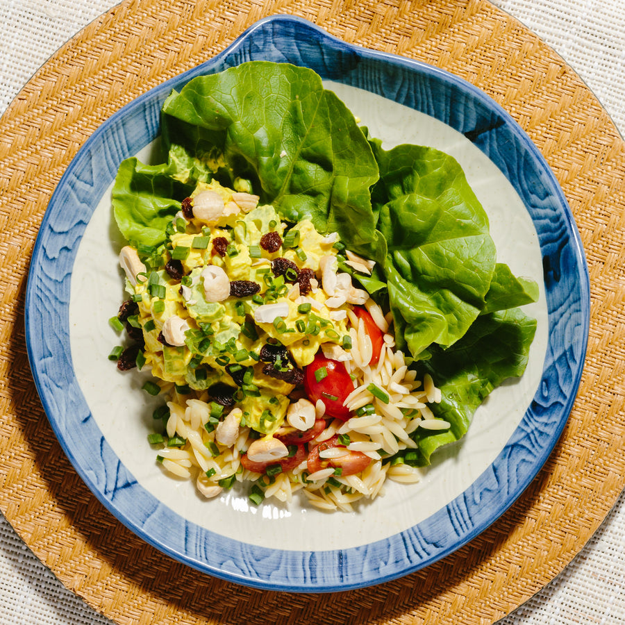 Curry Chicken Salad with Butter Lettuce, Green Apples, Raisins & Toasted Cashews