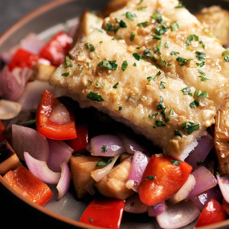 Mediterranean Roasted Sole Fish with Peppers