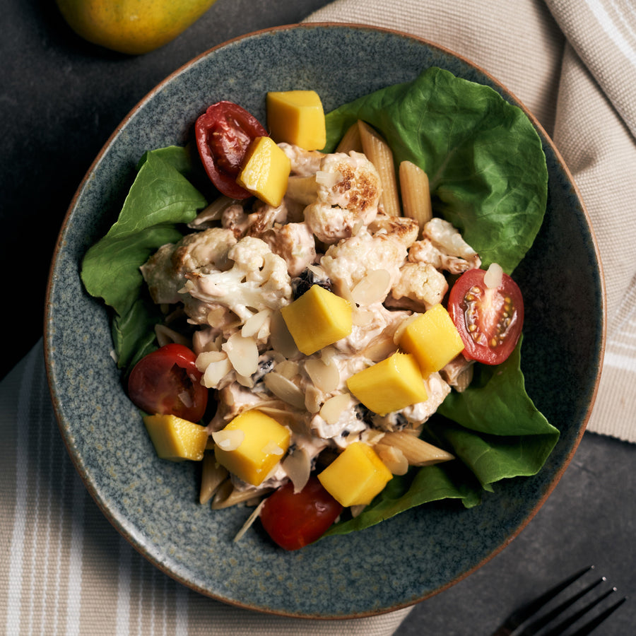 Coronation Plant Based Chicken Salad with Mango, Butter Lettuce & Whole Wheat Penne