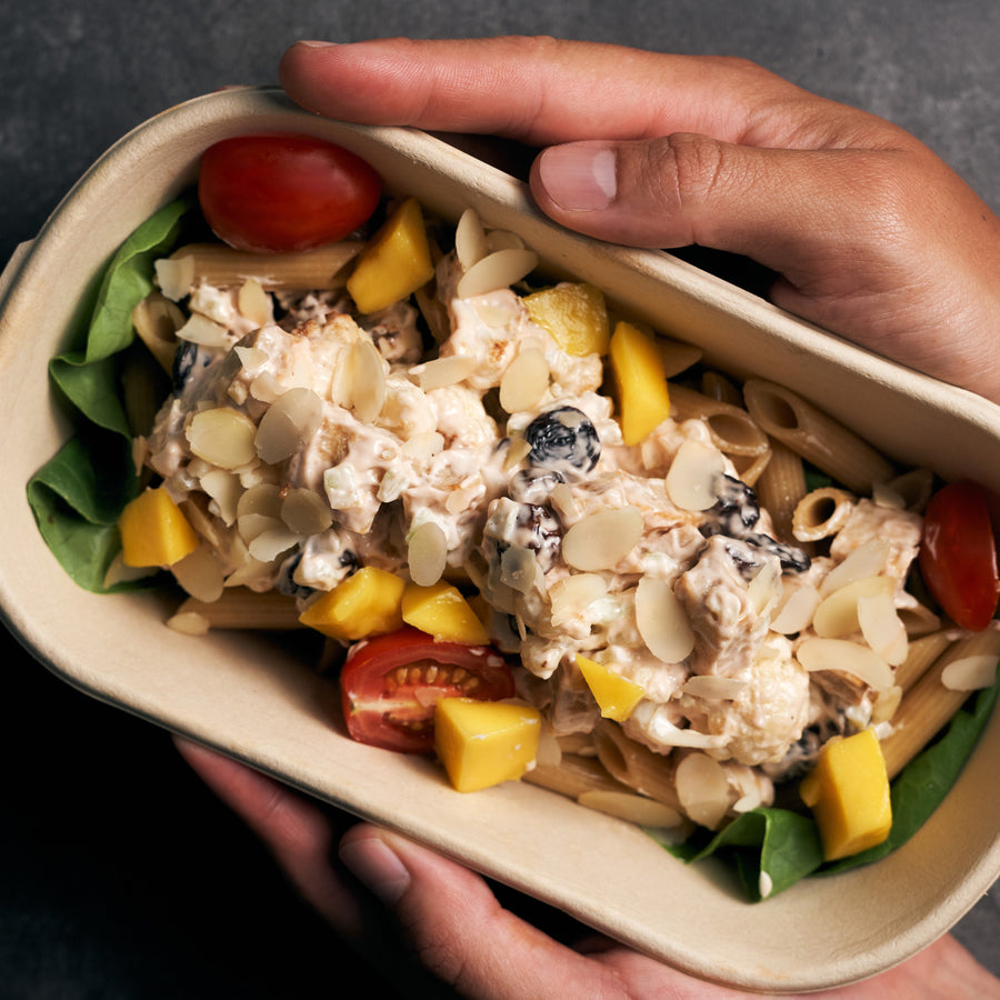 Coronation Plant Based Chicken Salad with Mango, Butter Lettuce & Whole Wheat Penne