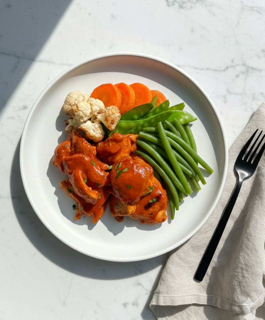 Buffalo Chicken with Roasted Cauliflower, Carrots, Snow Peas & Blue Cheese Buttermilk Dressing(Signature)