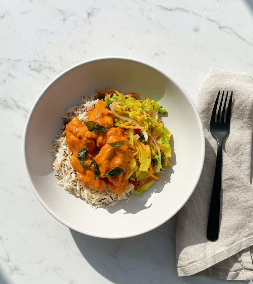 Chicken Vindaloo with Stir Fried Turmeric Cabbage