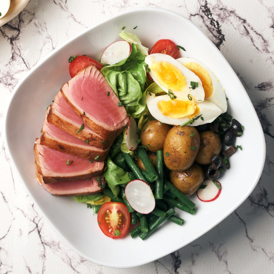 Classic Nicoise Salad with Seared Yellow Fin Tuna