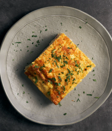 Oven Baked Caramelized Onion Frittata with  Cheddar Cheese