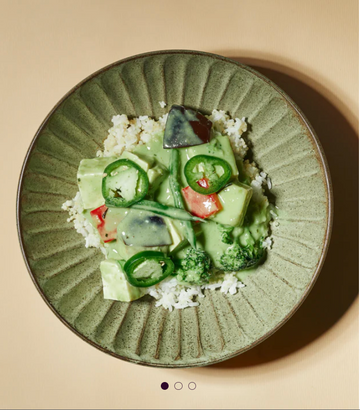 Tofu & Low Fat Coconut Green Curry Vegetables with Jasmine Rice
