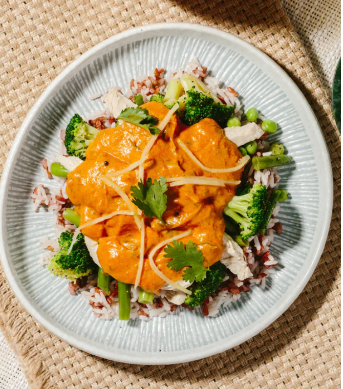 Makhani Lite Coconut Paneer with Broccoli & Green Beans & Brown Rice