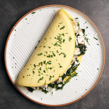 Spinach & Feta Omelette with Herb Roasted Chicken