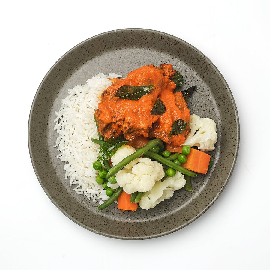 Lamb Curry with Tomato, Cauliflower, Green Beans