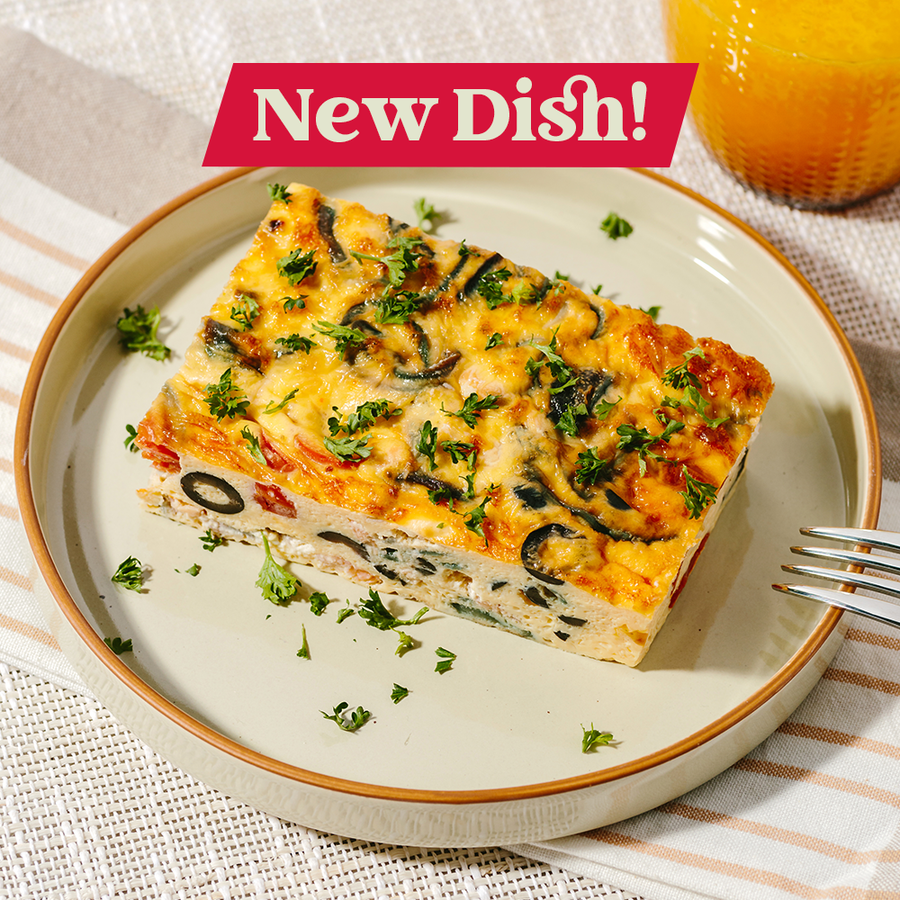 Smoked Salmon Frittata with Sliced Onion, Spinach & Cream Cheese