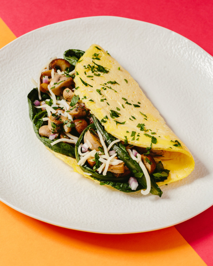Classic Mushroom & Emmental Cheese Omelette with Thyme